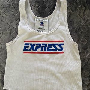 Express White Cropped Tank Top